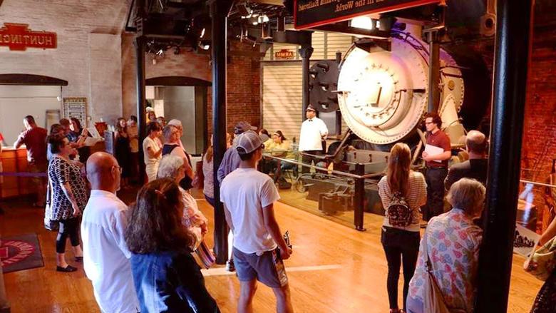 Matthew Wolff presents at a History After Hours event at Altoona's Railroader's Memorial Museum